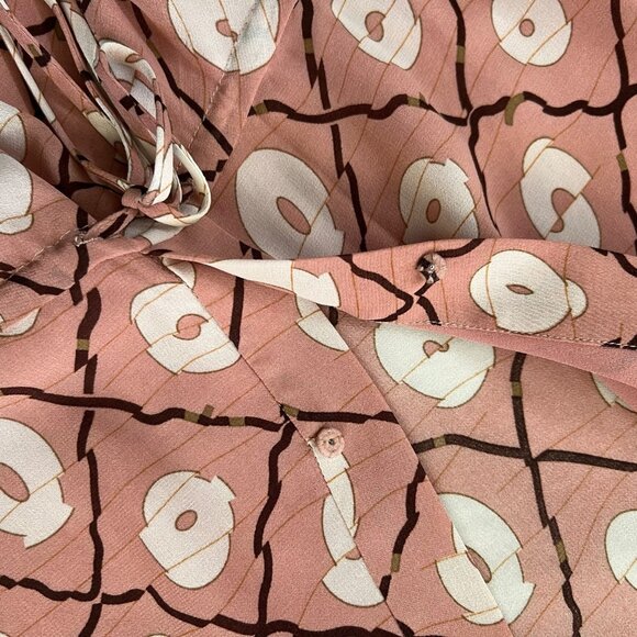 Alexis Flutter Sleeve‎ Handkerchief Vneck Midi Dress Pink XS Romantic Coquette - Picture 6 of 13